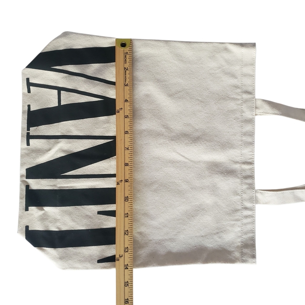 🔥VANITY FAIR Off-White Cotton Canvas Magazine Large Print Logo Reuseable Tote - Picture 7 of 9